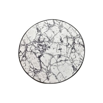 Čierno-biela kúpeľňová predložka Foutastic Marble Circle, ø 100 cm