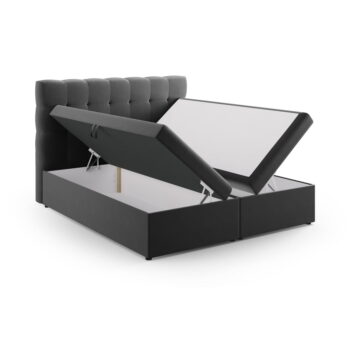 Antracitová boxspring posteľ s úložným priestorom 180x200 cm Bali – Cosmopolitan Design – Obrázok 4