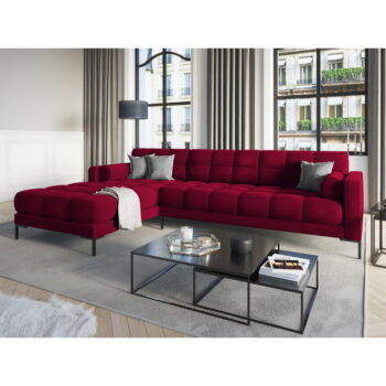 Červená zamatová rohová pohovka Cosmopolitan Design Bali, ľavý roh - Image 8