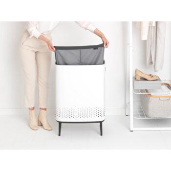 Biely kovový kôš na bielizeň 90 l Bo Hi – Brabantia - Image 6