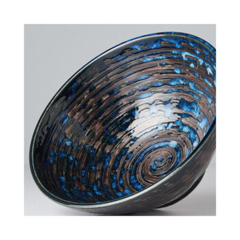 Tmavomodrá keramická misa MIJ Copper Swirl, ø 20 cm - Image 4