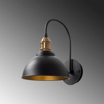 Čierne nástenné svietidlo ø 21 cm Varzan – Opviq lights - Image 4