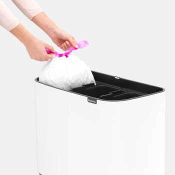 Biely dotykový oceľový odpadkový kôš na triedený odpad 33 l Bo Touch Bin – Brabantia - Image 9