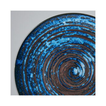 Modrý keramický tanier Mij Copper Swirl, ø 29 cm - Image 3