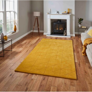 Horčicovožltý vlnený koberec Think Rugs Kasbah, 120 x 170 cm - Image 8