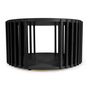 Čierny konferenčný stolík z dubového dreva Woodman Drum, ø 83 cm – Obrázok 6