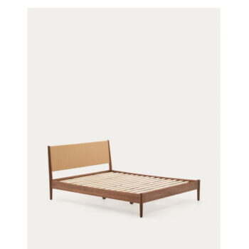 Tmavohnedá dvojlôžková posteľ s roštom 160x200 cm Elan – Kave Home - Image 4
