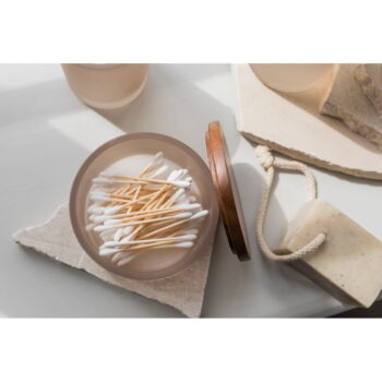 Béžový sklenený kúpeľňový organizér na vatové tampóny Modest – Mette Ditmer Denmark – Obrázok 3