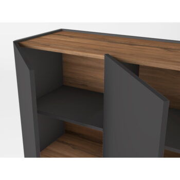 Sivá/v prírodnej farbe komoda v dekore duba 180x78 cm Udine – Marckeric - Image 4