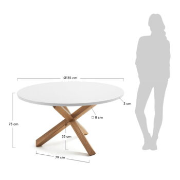 Jedálenský stôl Kave Home Nori, ⌀ 135 cm - Image 4