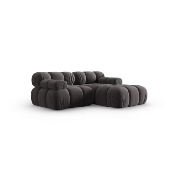 Tmavosivá zamatová rohová pohovka (pravý roh) Bellis – Micadoni Home - Image 2