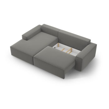 Svetlosivá rozkladacia rohová pohovka z textílie bouclé (ľavý roh) Jodie – Micadoni Home - Image 6