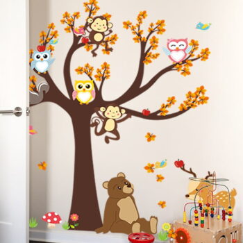 Detská samolepka Ambiance Tree with Animals – Obrázok 3