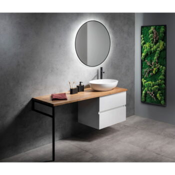 Doska pod umývadlo z dubového dreva v prírodnej farbe 140x50 cm Woody – Sapho - Image 2