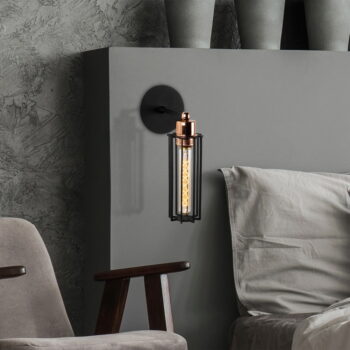 Čierne nástenné svietidlo ø 8 cm Likya – Opviq lights - Image 3