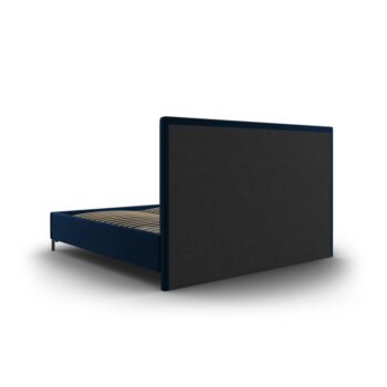 Tmavomodrá čalúnená dvojlôžková posteľ s úložným priestorom s roštom 180x200 cm Casey – Mazzini Beds - Image 5