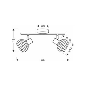 Čierno-krémové stropné svietidlo s tienidlom z kovu a ratanu ø 12 cm Tajga – Candellux Lighting - Image 4