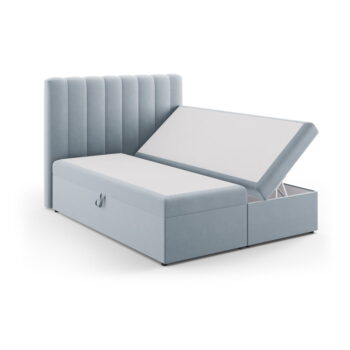 Svetlomodrá boxspring posteľ s úložným priestorom 160x200 cm Gina – Milo Casa - Image 2