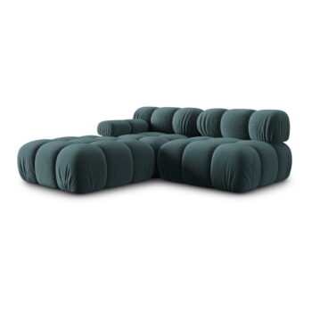 Zamatová pohovka v petrolejovej farbe 282 cm Bellis – Micadoni Home - Image 3