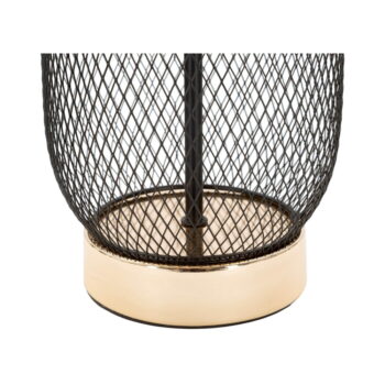 Stolová lampa s textilným tienidlom v čierno-zlatej farbe (výška 47 cm) Chaine – Mauro Ferretti - Image 5