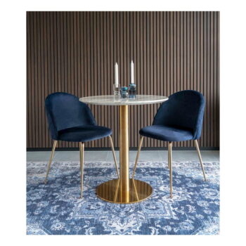 Okrúhly jedálenský stôl s doskou v dekore mramoru ø 70 cm Bolzano – House Nordic - Image 5