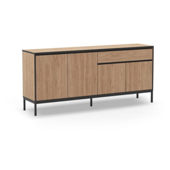 Nízka komoda v dekore duba v prírodnej farbe 180x80 cm Lorenza – Marckeric - Image 2