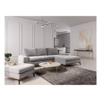 Svetlosivá rozkladacia rohová pohovka Windsor & Co Sofas Planet, pravý roh – Obrázok 6