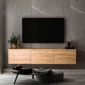 TV stolík v dekore borovice v prírodnej farbe 160x35x32 cm Neon – Kalune Design - Image 7