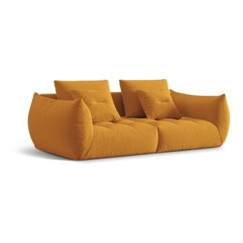 Žltá pohovka z textílie bouclé 232 cm Bloom – Micadoni Home - Image 3