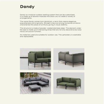 Svetlosivý modul záhradnej pohovky (stredový diel) Dandy – Sit Sit - Image 4