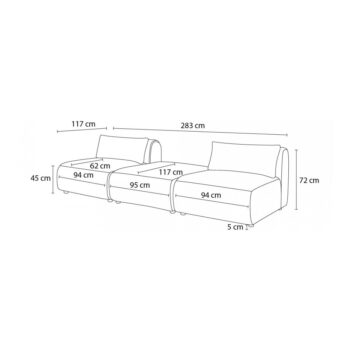 Béžová pohovka 283 cm Jeanne - Bobochic Paris – Obrázok 7