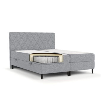 Sivá boxspring posteľ s úložným priestorom 180x200 cm Gwen – Maison de Rêve - Image 3