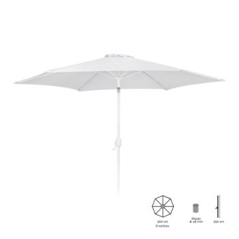 Biely slnečník ø 300 cm Alba - LDK Garden - Image 2