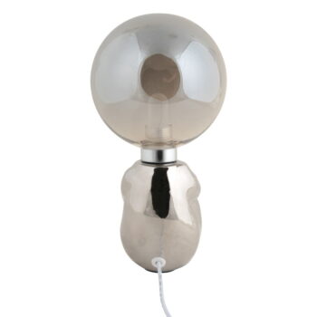 LED stmievateľná stolová lampa v striebornej farbe so skleneným tienidlom (výška 22,5 cm) Joey – Leitmotiv – Obrázok 5