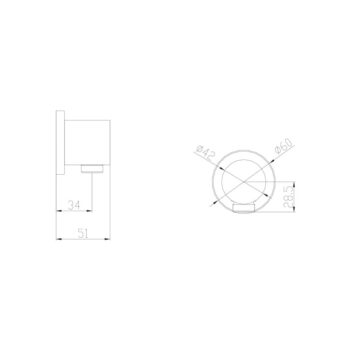 Mosadzný diel na pripojenie sprchy v lesklo striebornej farbe ø 6 cm – Sapho - Image 2