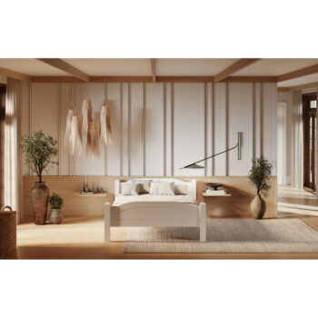 Biela jednolôžková posteľ z borovicového dreva 90x200 cm Liva – Olivia Living – Obrázok 10