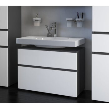 Bielo–antracitová skrinka pod umývadlo 80x55 cm Wisla – Støraa - Image 4