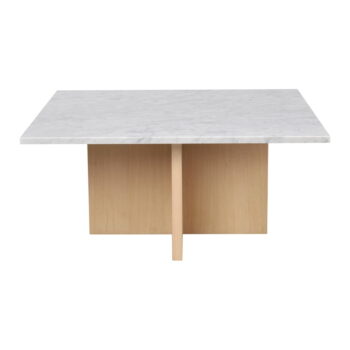 Biely mramorový konferenčný stolík 90x90 cm Brooksville - Rowico - Image 2