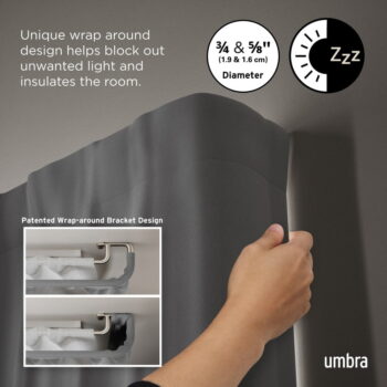 Oceľová roztiahnuteľná dvojitá garniža 76 - 213 cm Twilight – Umbra - Image 8
