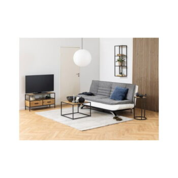Nástenná knižnica v dekore duba v čierno-prírodnej farbe 37x108 cm Seaford – Actona - Image 4