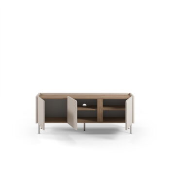 TV stolík v dekore duba v krémovo-prírodnej farbe 140x53x35 cm Lucile – Marckeric - Image 5
