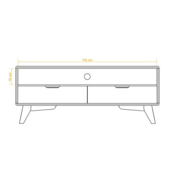 TV stolík z bukového dreva 120x48 cm Greg - The Beds – Obrázok 4