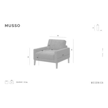 Svetlosivé kreslo MESONICA Musso - Image 7