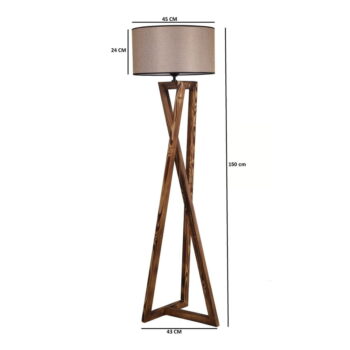 Hnedá stojacia lampa s textilným tienidlom (výška 166 cm) Maçka– Opviq lights - Image 4