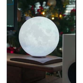 Tmavohnedá LED stolová lampa z orechového dreva (výška  19,5 cm) Smart LunaSpin – Gingko – Obrázok 2