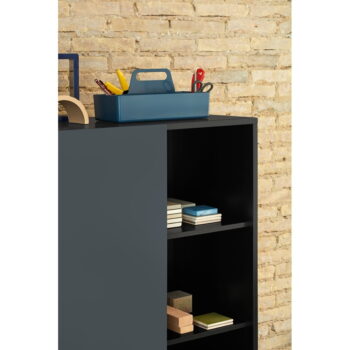 Čierno-antracitová vysoká komoda s posuvnými dverami 120x140 cm Nube – Teulat - Image 9