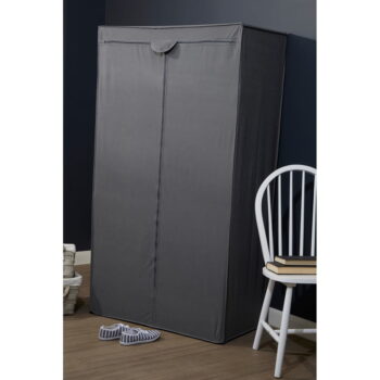 Sivá látková šatníková skriňa 90x160 cm Dara – Premier Housewares - Image 3