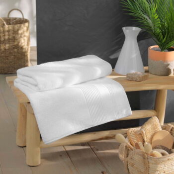 Biela froté bavlnená osuška 90x150 cm Tendresse – douceur d'intérieur – Obrázok 2
