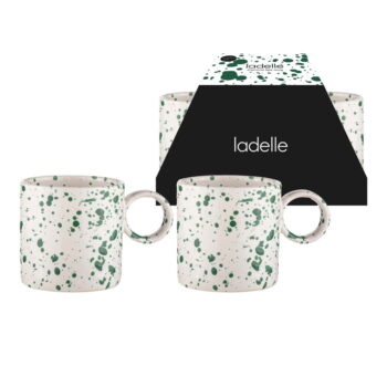 Bielo-zelené hrnčeky z kameniny v súprave 2 ks 450 ml Carnival – Ladelle - Image 2