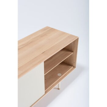 TV stolík z dubového dreva v bielo-prírodnej farbe 180x64 cm Fina – Gazzda – Obrázok 9